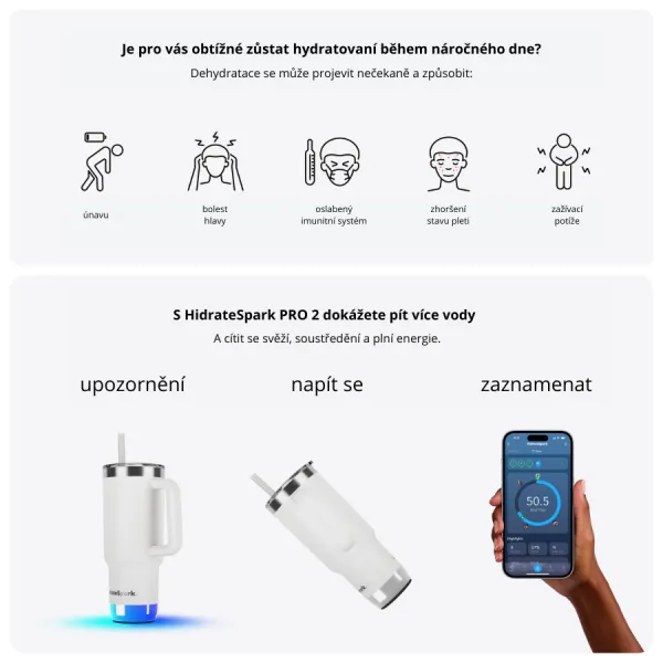 HidrateSpark PRO 2 Tumbler, 887 ml, biely HI-30T-01