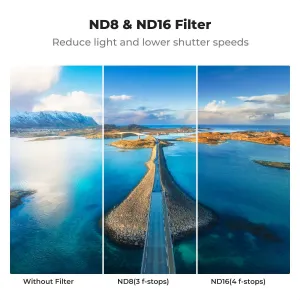 K&F Concept Filter DJI Mavic 4 PRO (CPL+ND8+ND16), objektív HD, obojstranný náter, vodeodolný a odolný voči poškriabaniu 41538