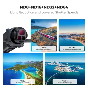 K&F Concept Filter DJI Mavic 4 PRO (ND8+ND16+ND32+ND64), objektív HD, obojstranný náter, vodeodolný a... 41531