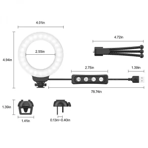 K&F Concept 4" kruhové multifunkčné plniace svetlo napájané cez USB 21897