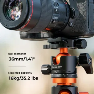 K&F Concept 36 mm statívová guľová hlava otočná panoramatická o 360 stupňov pre monopod 22875