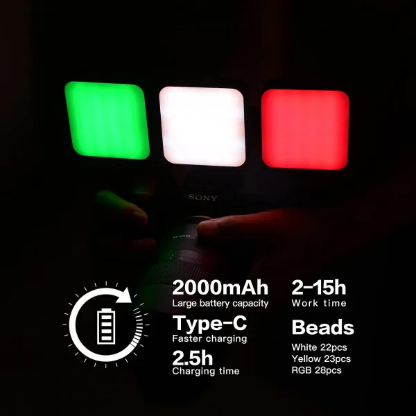 K&F Concept 6W mini výplňové svetlo plnofarebné RGB 21898