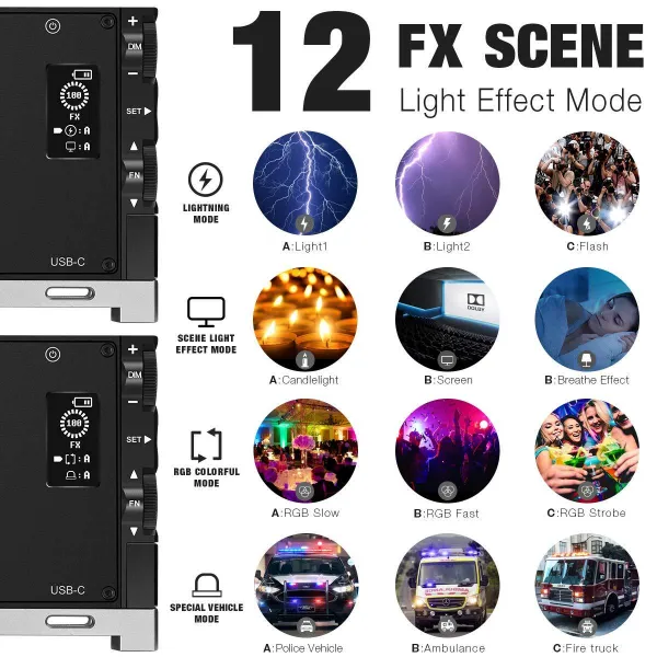 K&F Concept Plnofarebné vreckové svetlo s výplňou RGB 21899