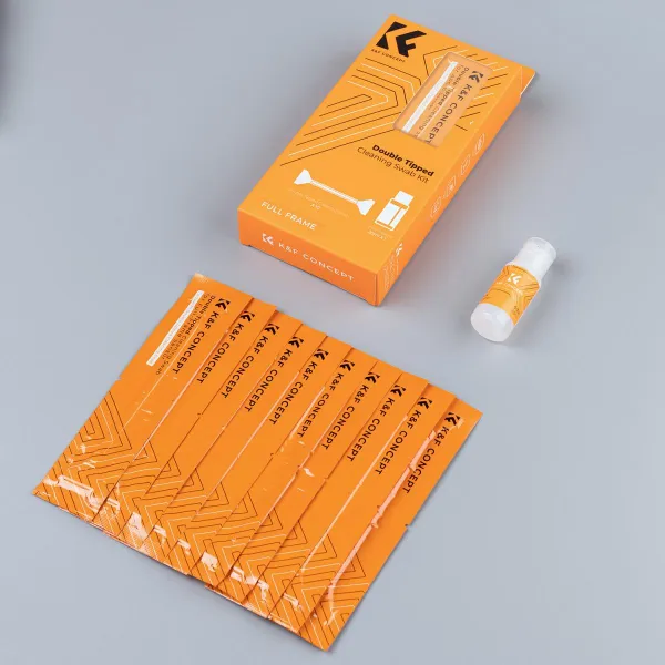 K&F Concept 10 ks obojstrannej čistiacej tyčinky + 20 ml čistiaceho roztoku 21884