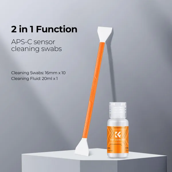 K&F Concept 10 ks obojstrannej čistiacej tyčinky + 20 ml čistiaceho roztoku, sada... 20988