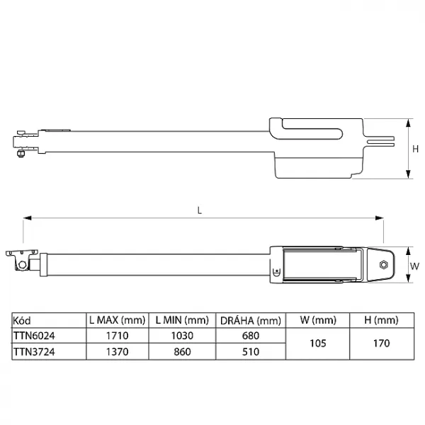 Nice HI-speed Titan T3724 - kompletná sada do šírky prejazdu 7,4m