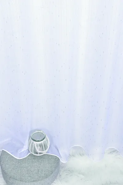 Záclona dreher, Rain lurex strieborná, biela 320 cm