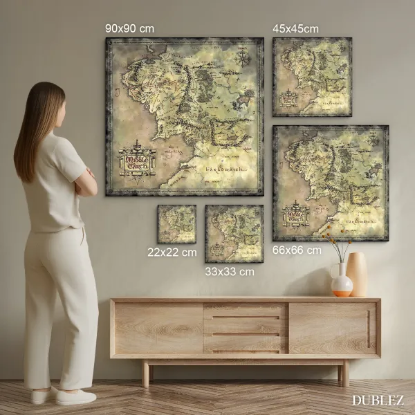 Drevený obraz - Mapa Stredozeme