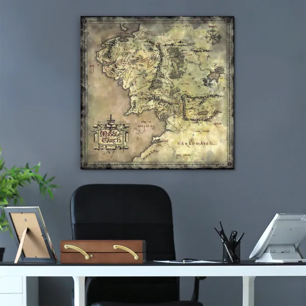 Drevený obraz - Mapa Stredozeme