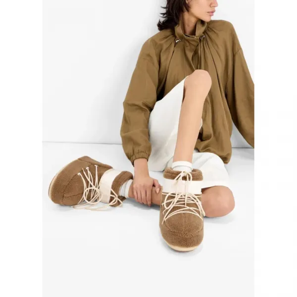 Nízke zimné topánky MOON BOOT MB ICON LOW FLEECE-M047 CAMEL