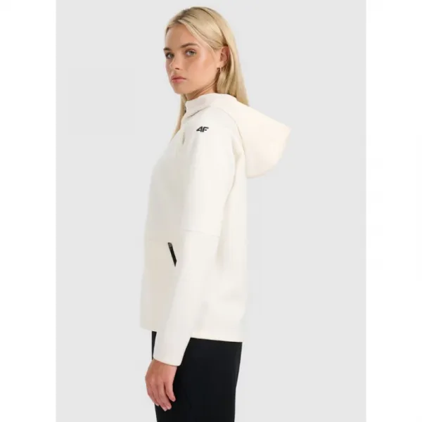 Dámska mikina so zipsom 4F SWEATSHIRT F2260-WAW25TSWSF2260-11S-OFF WHITE