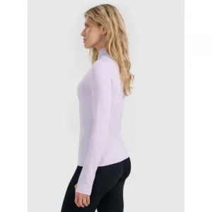 Dámske termo tričko s&nbsp;dlhým rukávom a s&nbsp;polovičným zipsom 4F BRUSHED UNDERWEAR F096-WAW25UBRUF096-52S-LIGHT VIOLET
