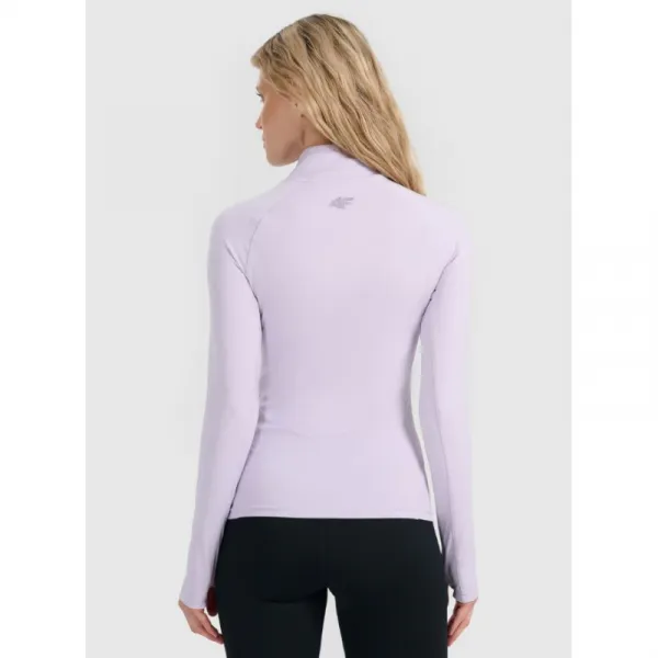 Dámske termo tričko s&nbsp;dlhým rukávom a s&nbsp;polovičným zipsom 4F BRUSHED UNDERWEAR F096-WAW25UBRUF096-52S-LIGHT VIOLET