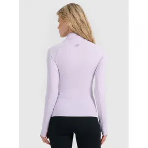 Dámske termo tričko s&nbsp;dlhým rukávom a s&nbsp;polovičným zipsom 4F BRUSHED UNDERWEAR F096-WAW25UBRUF096-52S-LIGHT VIOLET
