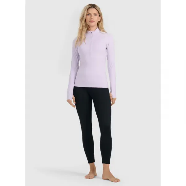 Dámske termo tričko s&nbsp;dlhým rukávom a s&nbsp;polovičným zipsom 4F BRUSHED UNDERWEAR F096-WAW25UBRUF096-52S-LIGHT VIOLET