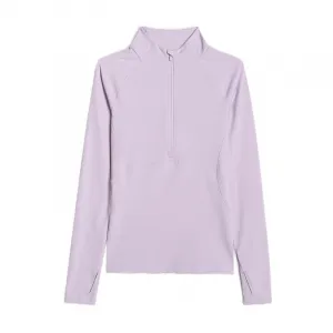 Dámske termo tričko s&nbsp;dlhým rukávom a s&nbsp;polovičným zipsom 4F BRUSHED UNDERWEAR F096-WAW25UBRUF096-52S-LIGHT VIOLET