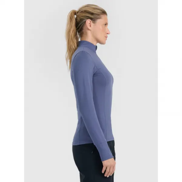 Dámske termo tričko s&nbsp;dlhým rukávom a s&nbsp;polovičným zipsom 4F BRUSHED UNDERWEAR F098-WAW25UBRUF098-32S-DENIM