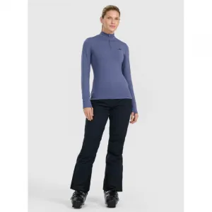Dámske termo tričko s&nbsp;dlhým rukávom a s&nbsp;polovičným zipsom 4F BRUSHED UNDERWEAR F098-WAW25UBRUF098-32S-DENIM