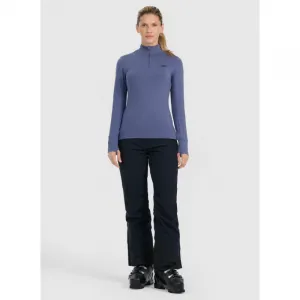 Dámske termo tričko s&nbsp;dlhým rukávom a s&nbsp;polovičným zipsom 4F BRUSHED UNDERWEAR F098-WAW25UBRUF098-32S-DENIM
