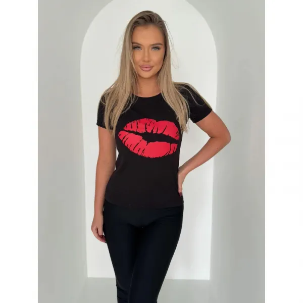 Dievčenské tričko s krátkym rukávom OMBRE T-shirt SLR098 black
