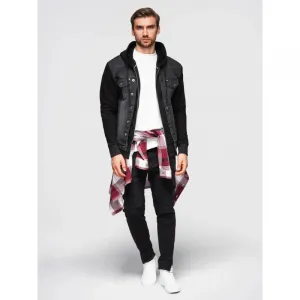 Pánska bunda s kapucňou OMBRE Jacket OM-JADJ-0220 V-3 black