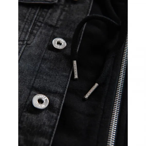 Pánska bunda s kapucňou OMBRE Jacket OM-JADJ-0220 V-3 black