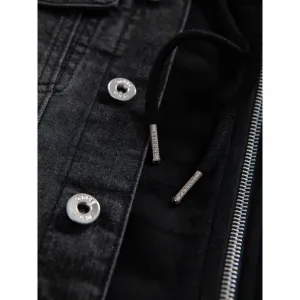 Pánska bunda s kapucňou OMBRE Jacket OM-JADJ-0220 V-3 black