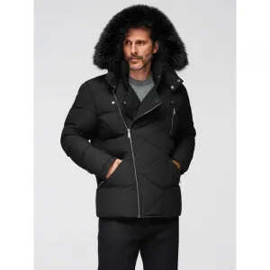 Pánska bunda s kapucňou OMBRE Jacket OM-JAHP-0252 V-1 black