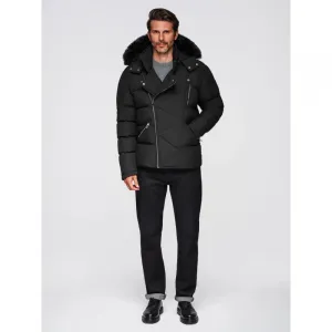 Pánska bunda s kapucňou OMBRE Jacket OM-JAHP-0252 V-1 black