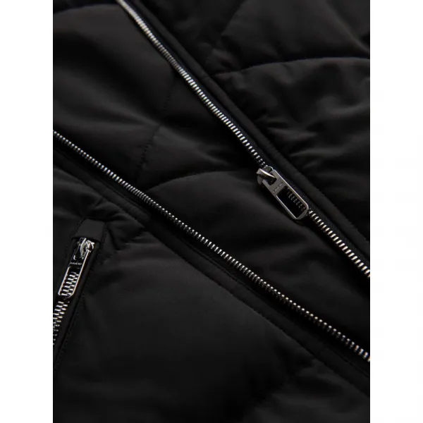 Pánska bunda s kapucňou OMBRE Jacket OM-JAHP-0252 V-1 black