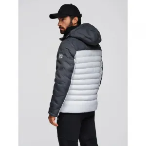 Pánska bunda s kapucňou OMBRE Jacket OM-JALP-0206 V-3 dark gray gray