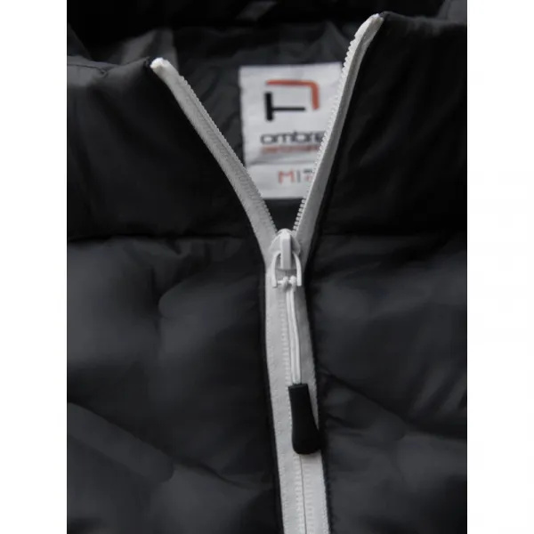 Pánska bunda s kapucňou OMBRE Jacket OM-JALP-0206 V-3 dark gray gray