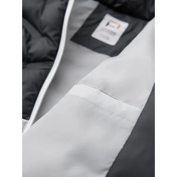 Pánska bunda s kapucňou OMBRE Jacket OM-JALP-0206 V-3 dark gray gray