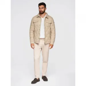 Pánska bunda s kapucňou OMBRE Jacket OM-JALP-0215 V-1 beige