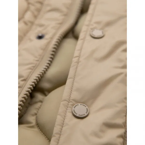 Pánska bunda s kapucňou OMBRE Jacket OM-JALP-0215 V-1 beige