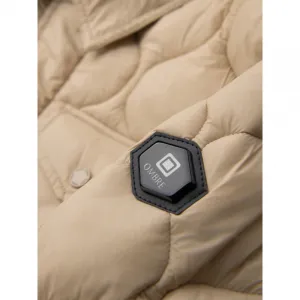 Pánska bunda s kapucňou OMBRE Jacket OM-JALP-0215 V-1 beige