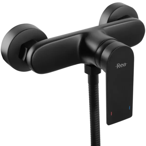REA - Sprchová batéria Black + ručná hlavica - brúsené zlato REA-B7900