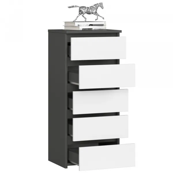 Ak furniture Komoda CL5 40 cm grafitovo šedá/biela