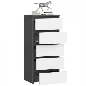 Ak furniture Komoda CL5 40 cm grafitovo šedá/biela