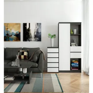 Ak furniture Komoda CL5 40 cm grafitovo šedá/biela
