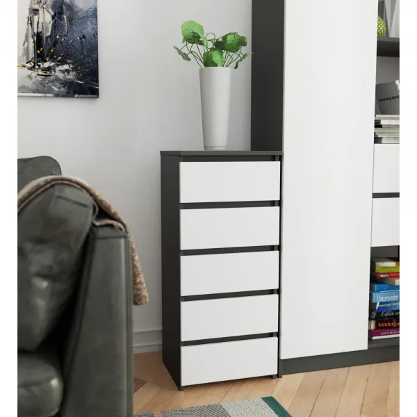 Ak furniture Komoda CL5 40 cm grafitovo šedá/biela