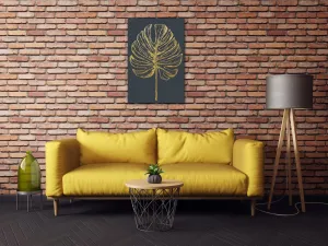 Impresi Obraz Zlatý kreslený list - 40 x 60 cm