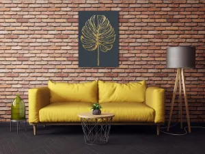 Impresi Obraz Zlatý kreslený list - 50 x 70 cm