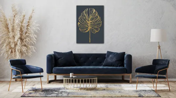 Impresi Obraz Zlatý kreslený list - 50 x 70 cm