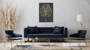 Impresi Obraz Zlatý kreslený list - 50 x 70 cm