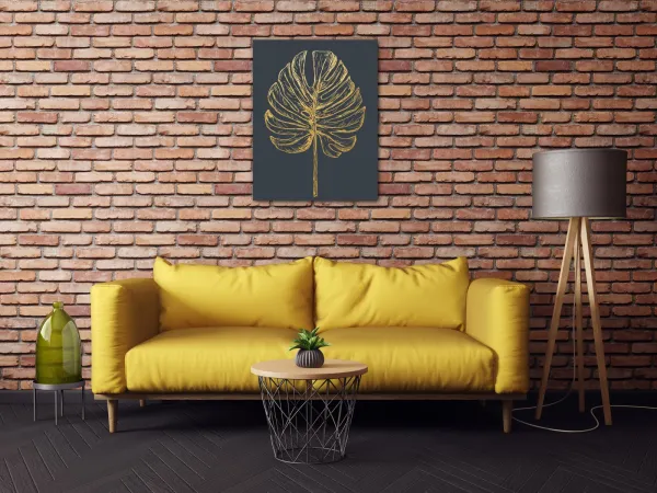 Impresi Obraz Zlatý kreslený list - 70 x 90 cm