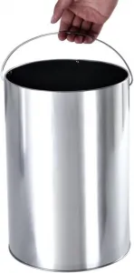 Kovový odpadkový kôš s popolníkom, objem 30 l, čierny, nerez