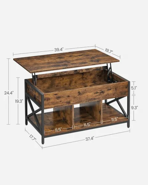 Multifunkčný konferenčný stolík, sklopný, 100×50×62 cm