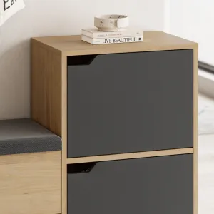 Skrinka na topánky / Botník Haven Shoe Bench - Oak, Anthracite