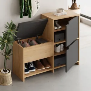 Skrinka na topánky / Botník Haven Shoe Bench - Oak, Anthracite